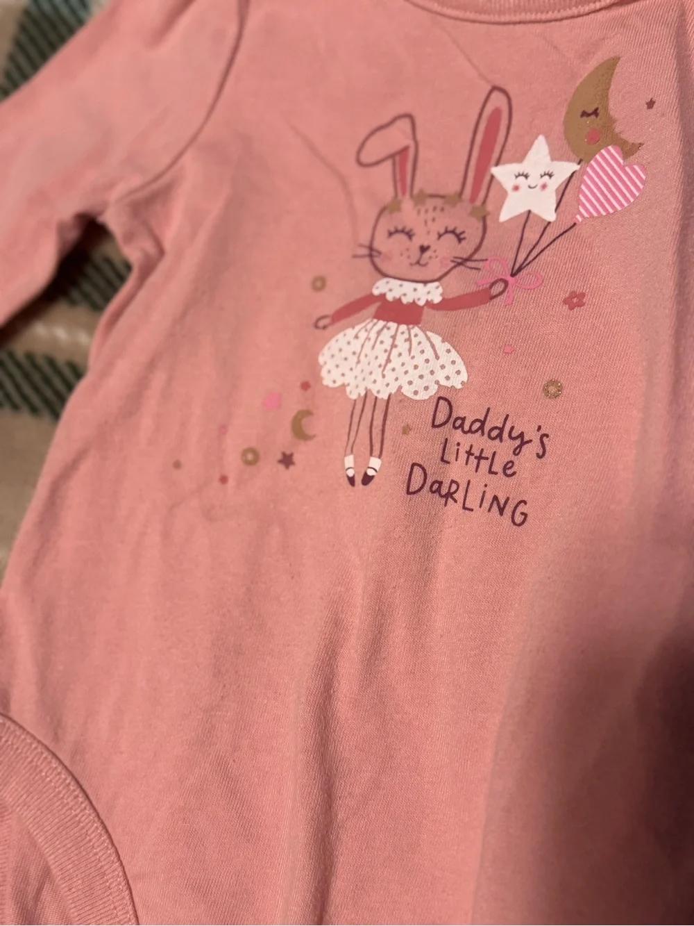 Garanimals Pink Bunny Graphic Long-Sleeve One-Piece